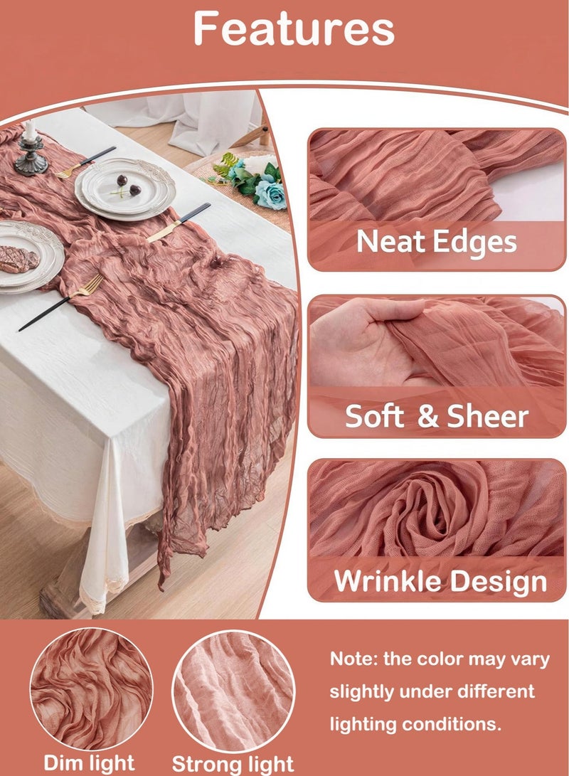Cheesecloth Table Runner 90 x 300 cm Gauze Table Decoration, Boho Translucent Table Cloth for Wedding Reception Bridal Shower Party Decoration Table Cover - Image 3